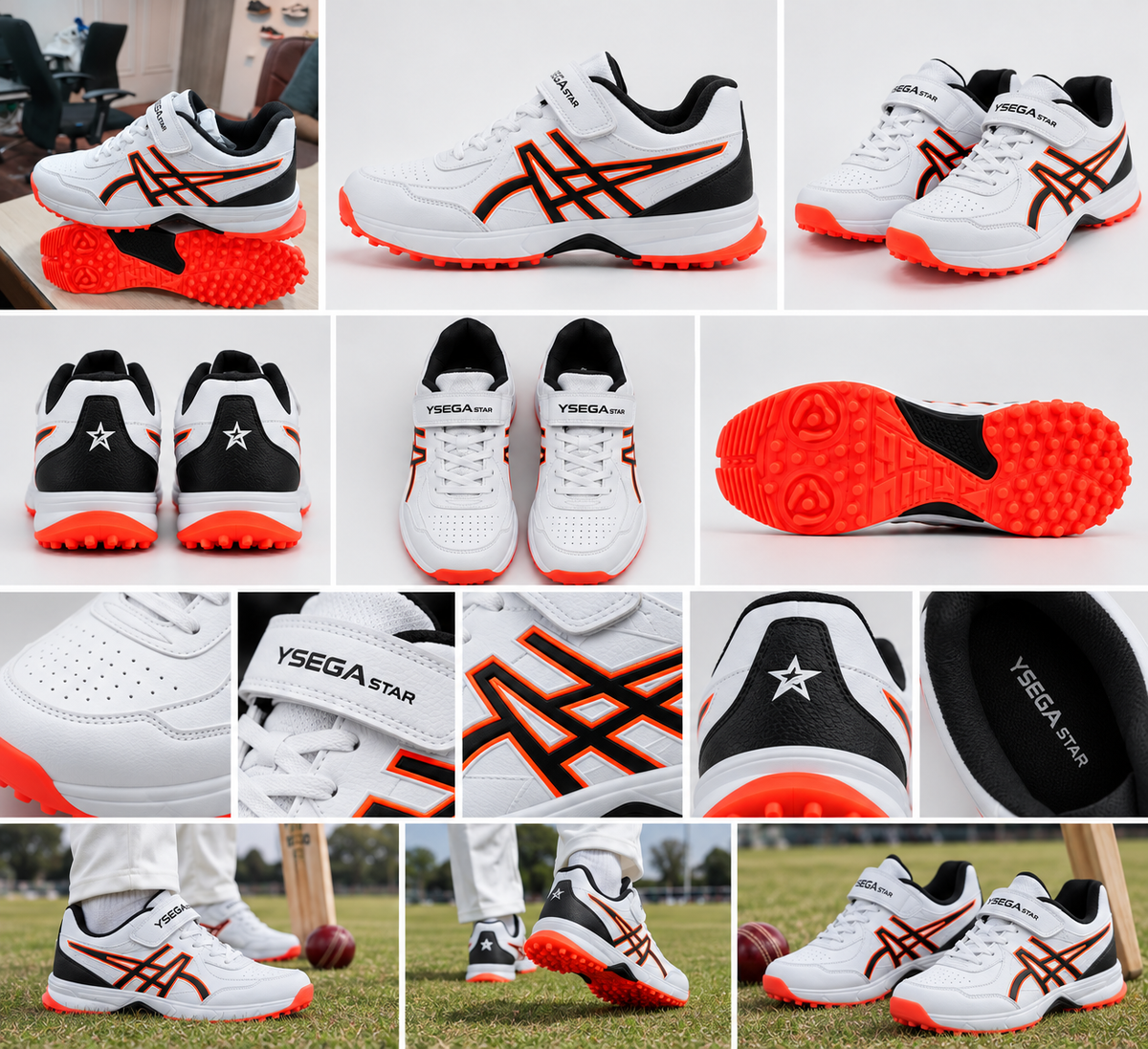 Ysega Star cricket shoes multiple views